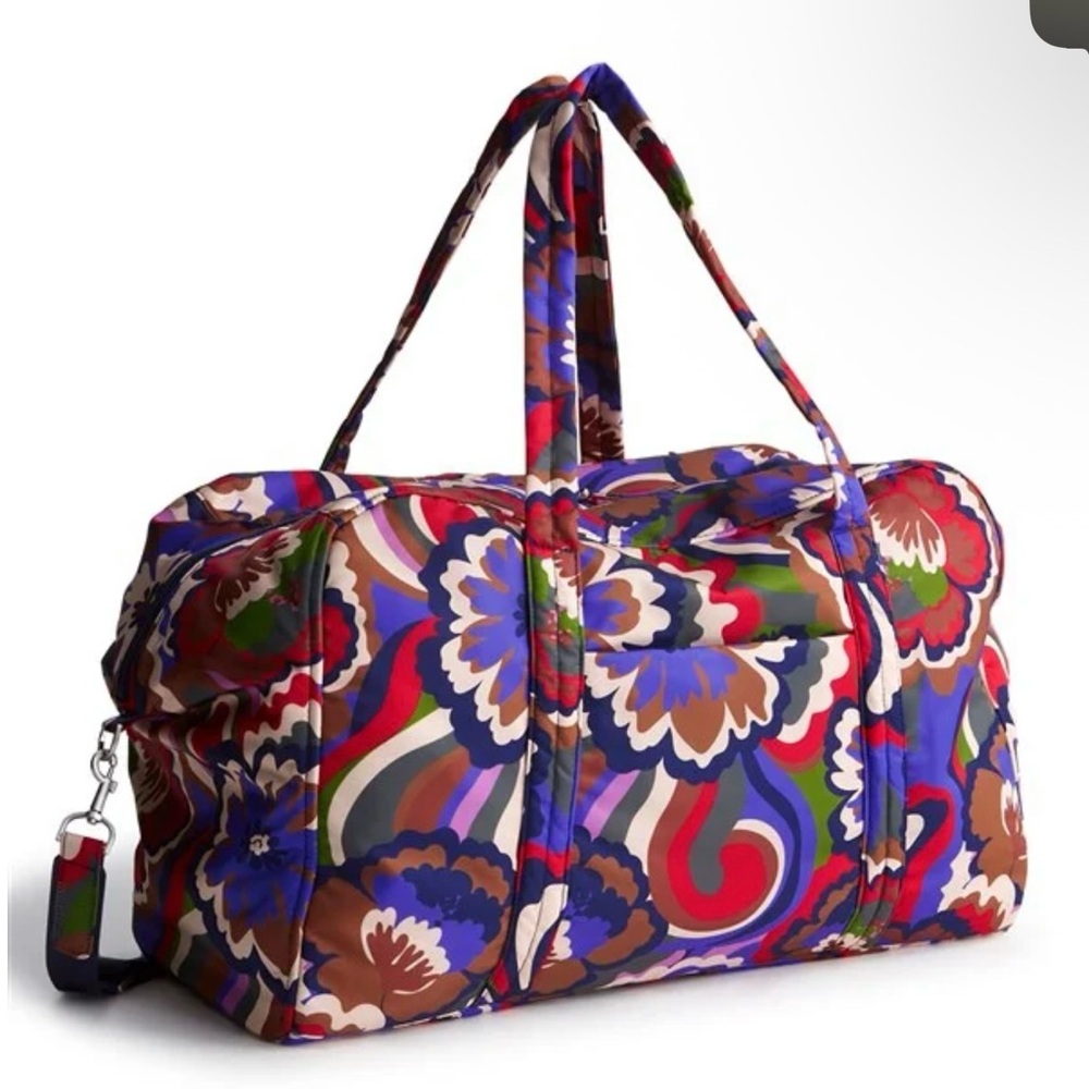 Embroidered Vera Bradley Large Miramar Weekender In Bossanova Bold